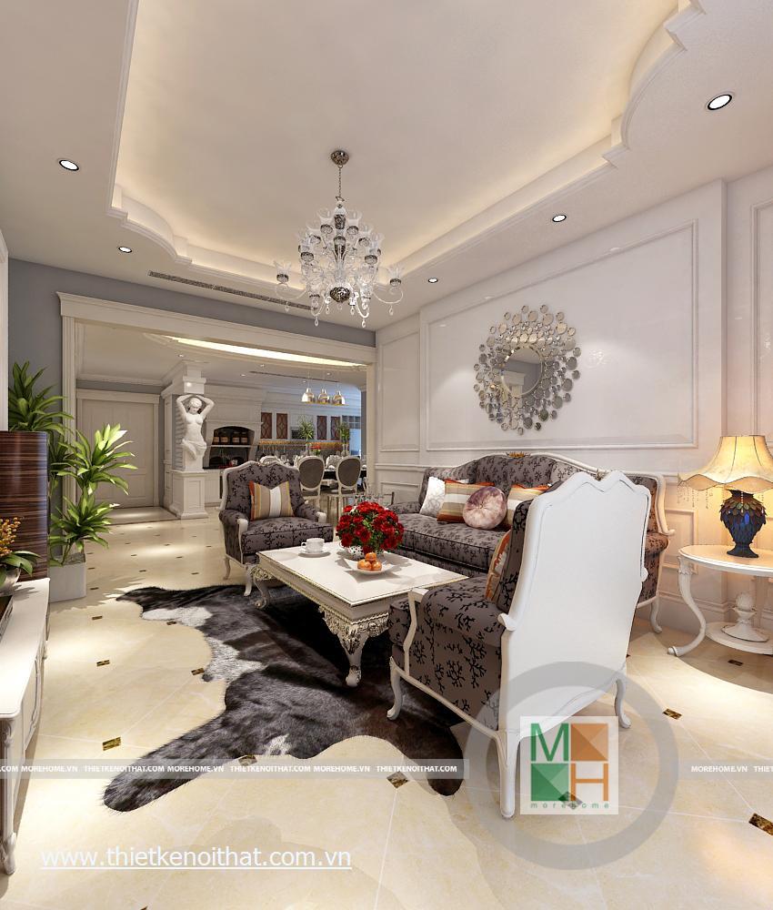 Thiết kế nội thất chung cư tân cổ điển tại Mandarin Garden Hòa Phát