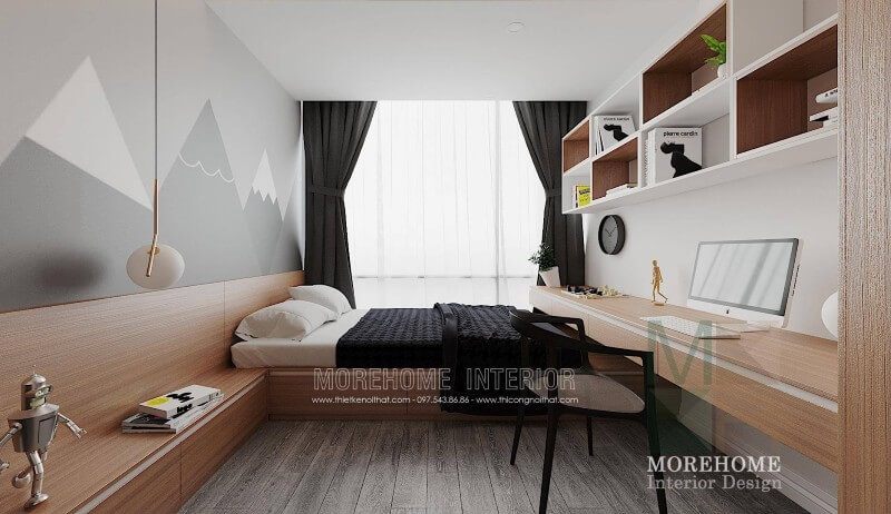 Mẫu kệ tủ hiện đại được thiết kế với sự thông minh và tích hợp các chức năng như: bàn làm việc, kệ trang trí decor...